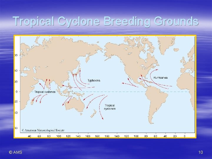 Tropical Cyclone Breeding Grounds © AMS 10 