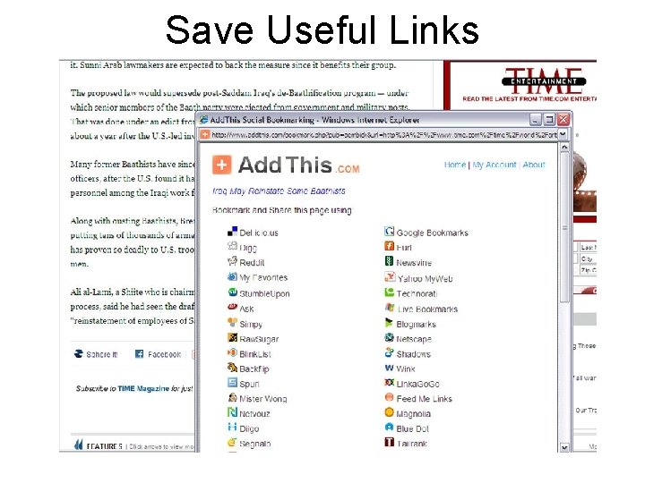 Save Useful Links 