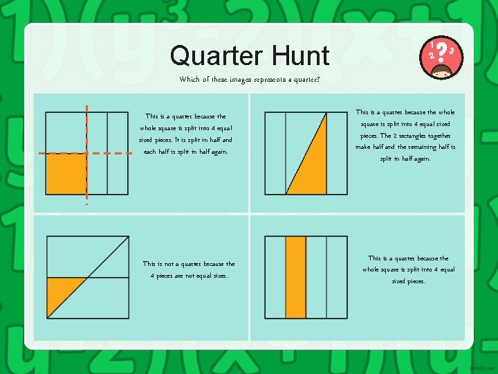 Quarter Hunt Which of these images represents a quarter? This is a quarter because