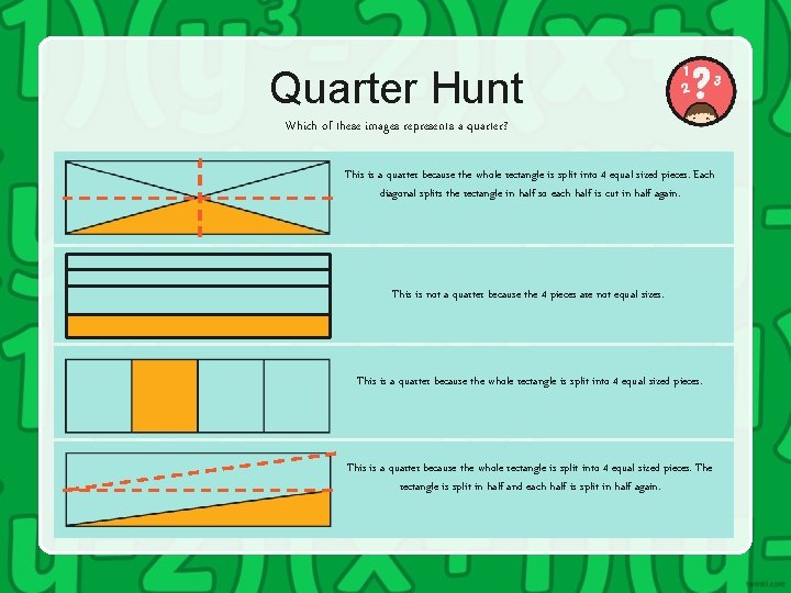 Quarter Hunt Which of these images represents a quarter? This is a quarter because