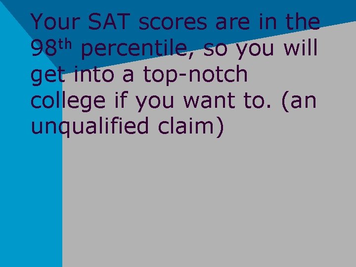 Your SAT scores are in the th 98 percentile, so you will get into