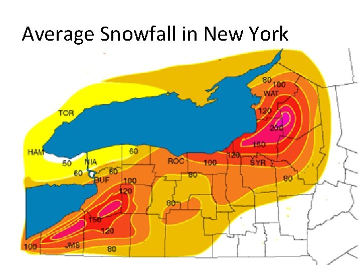 Average Snowfall in New York 