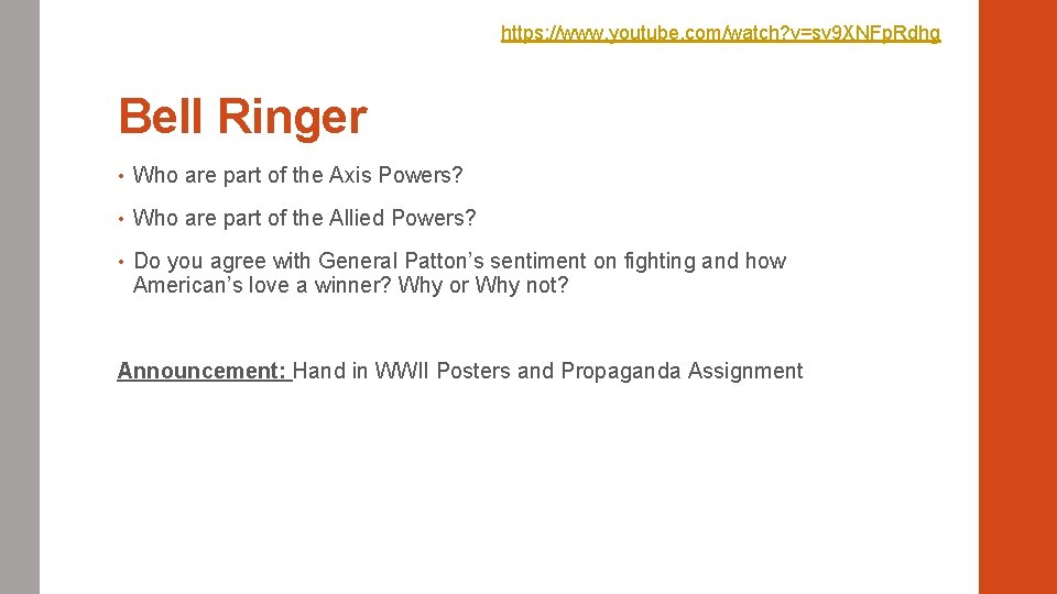https: //www. youtube. com/watch? v=sv 9 XNFp. Rdhg Bell Ringer • Who are part https: //www. youtube. com/watch? v=sv 9 XNFp. Rdhg Bell Ringer • Who are part