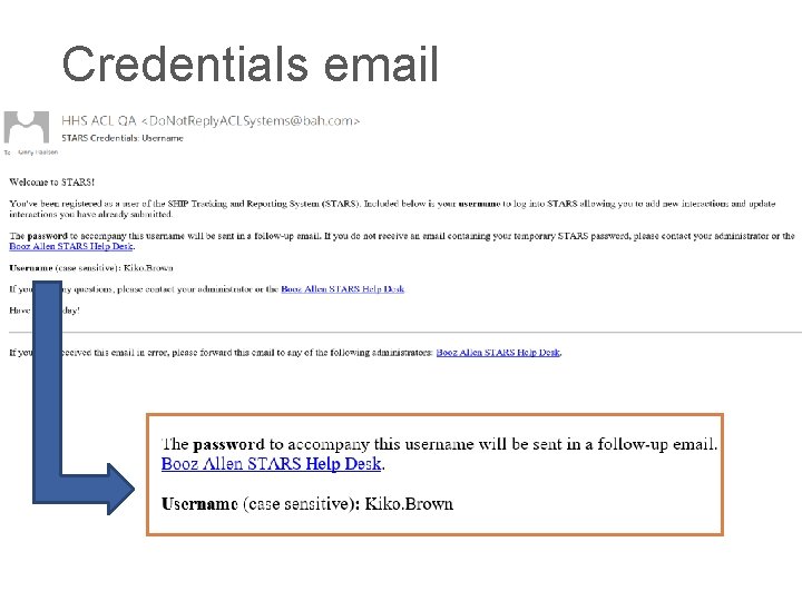 Credentials email 30 
