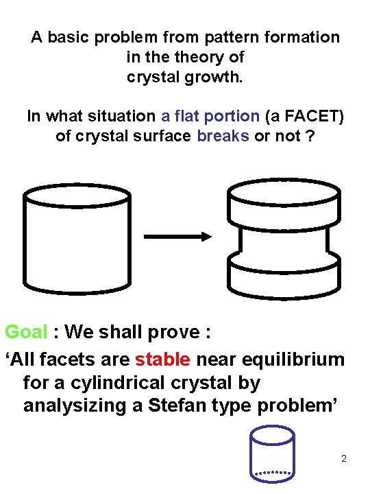 A basic problem from pattern formation in theory of crystal growth. In what situation