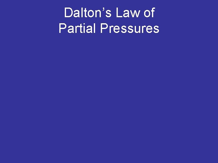 Dalton’s Law of Partial Pressures 