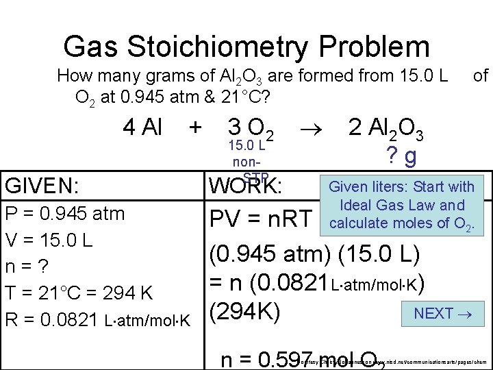 Gas Stoichiometry Problem How many grams of Al 2 O 3 are formed from