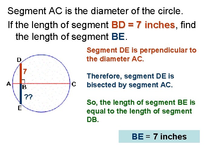 Segment AC is the diameter of the circle. If the length of segment BD