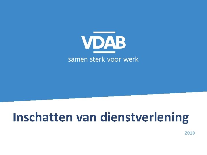 Inschatten van dienstverlening 2018 