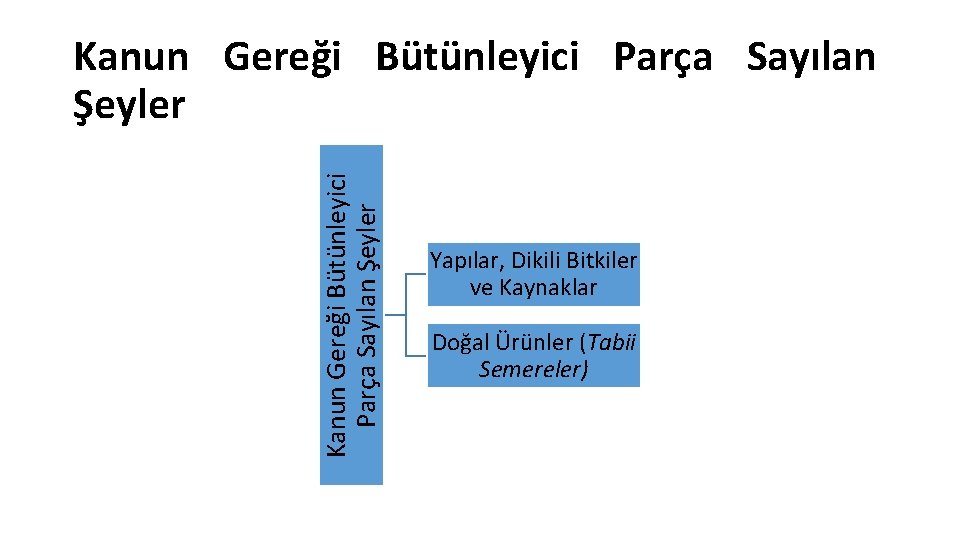Kanun Gereği Bütünleyici Parça Sayılan Şeyler Yapılar, Dikili Bitkiler ve Kaynaklar Doğal Ürünler (Tabii