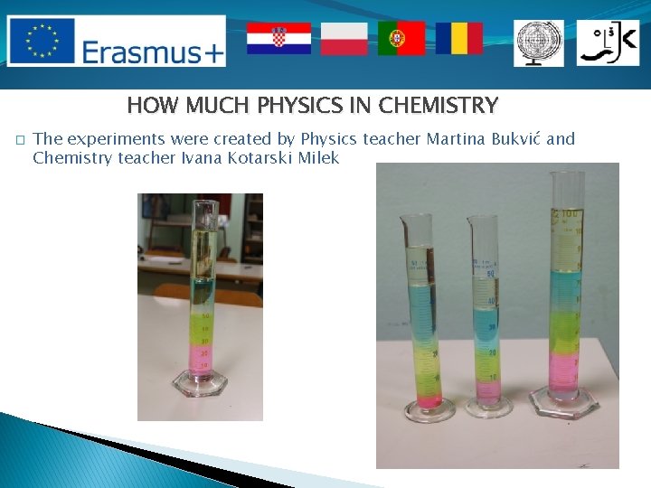 HOW MUCH PHYSICS IN CHEMISTRY � The experiments were created by Physics teacher Martina