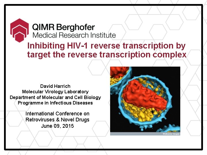 Inhibiting HIV-1 reverse transcription by target the reverse transcription complex David Harrich Molecular Virology