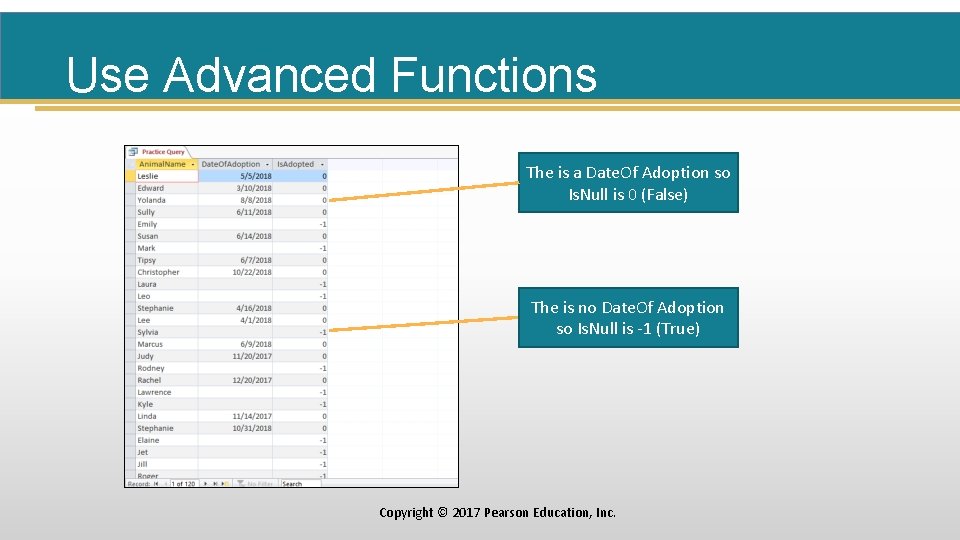 Use Advanced Functions The is a Date. Of Adoption so Is. Null is 0
