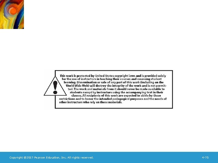 Copyright © 2017 Pearson Education, Inc. All rights reserved. 4 -75 