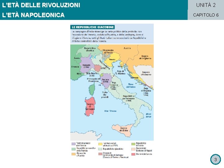 L’ETÀ DELLE RIVOLUZIONI L’ETÀ NAPOLEONICA UNITÀ 2 CAPITOLO 6 3 