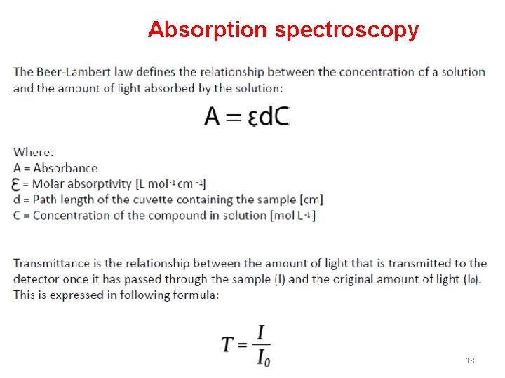 Absorption spectroscopy 18 