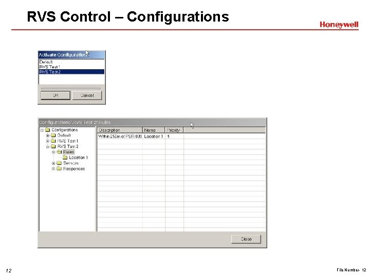 RVS Control – Configurations 12 File Number- 12 