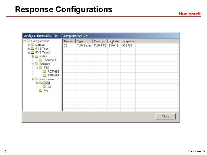 Response Configurations 15 File Number- 15 