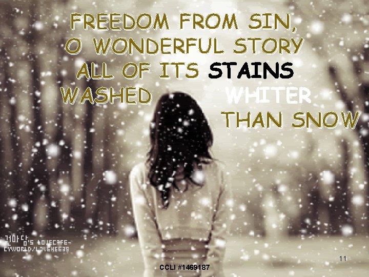 FREEDOM FROM SIN, O WONDERFUL STORY ALL OF ITS STAINS WASHED WHITER THAN SNOW