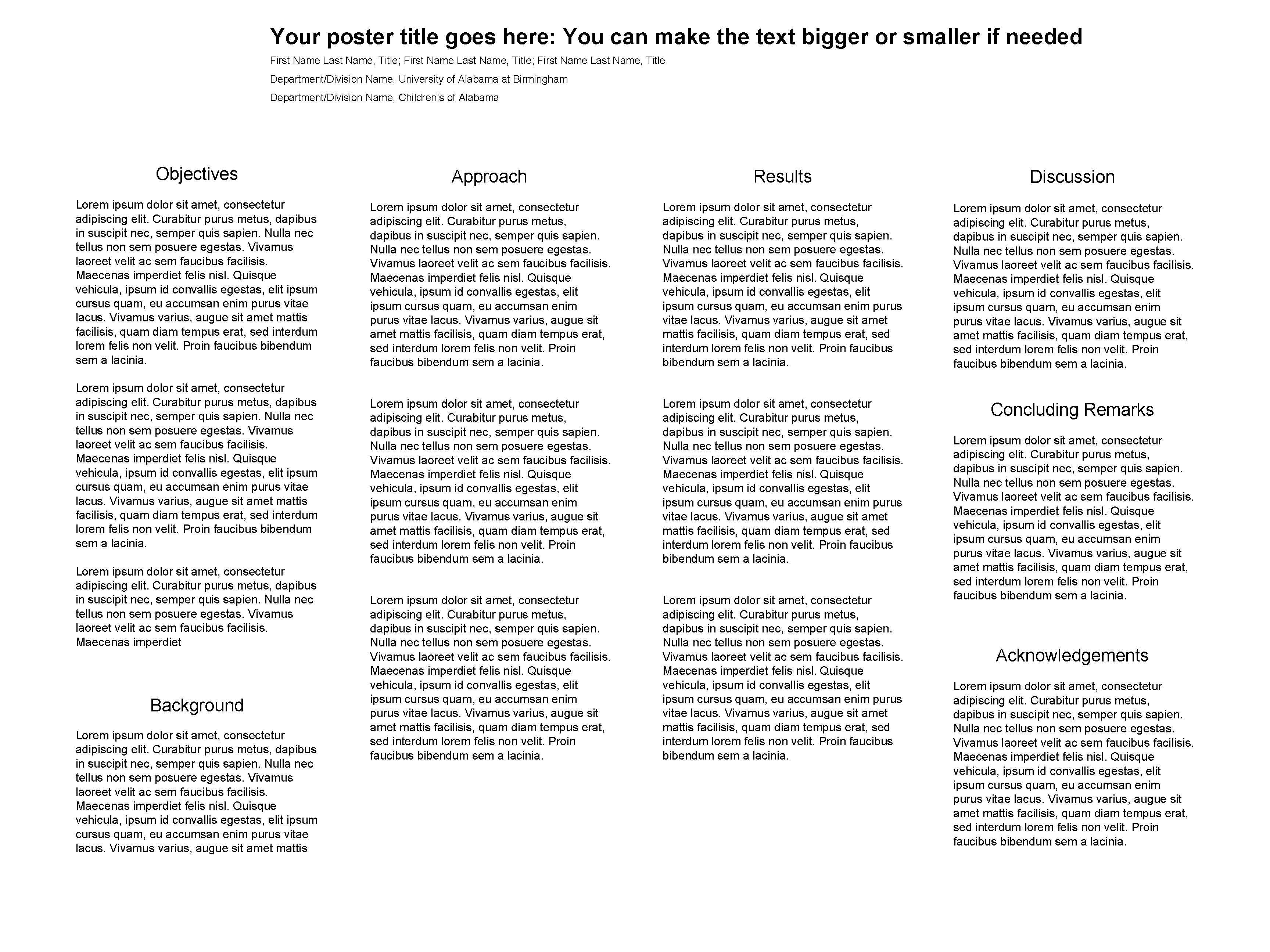 Your poster title goes here You can make