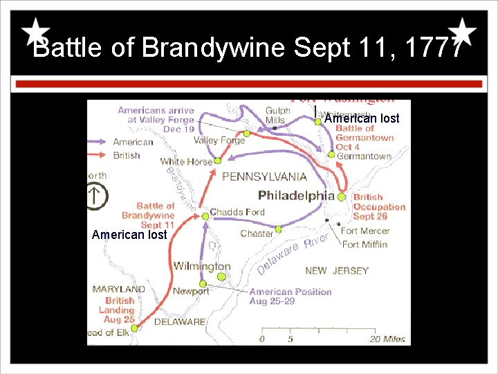 Battle of Brandywine Sept 11, 1777 American lost 17/ 9 Qz/ 55 (35) fm