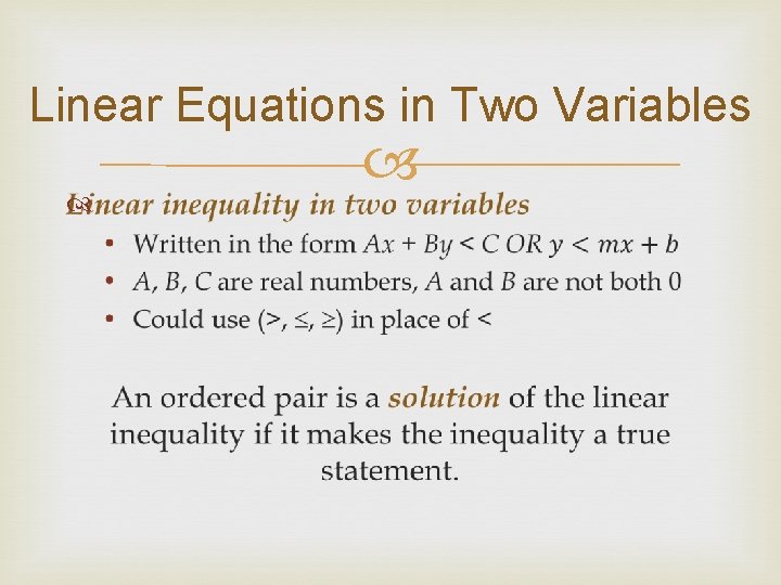 Linear Equations in Two Variables 