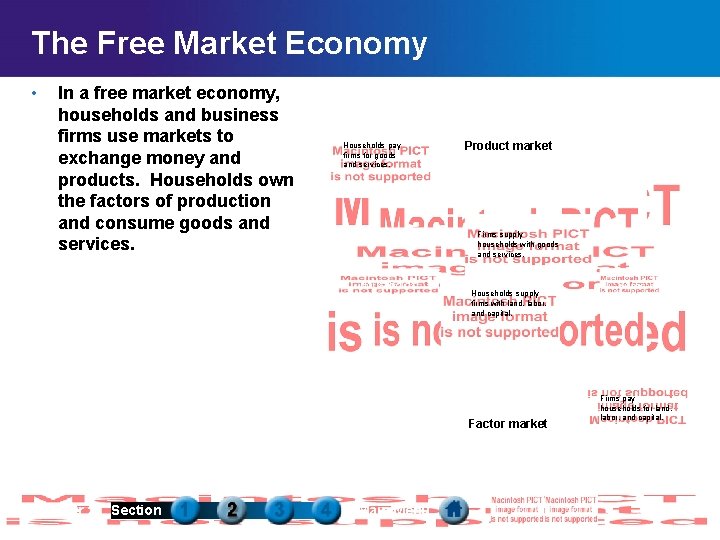 The Free Market Economy • In a free market economy, households and business firms