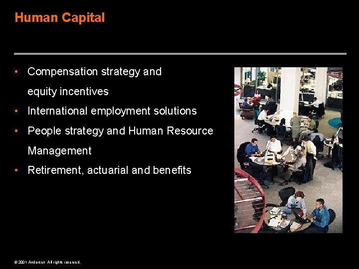 Human Capital The work you will do… • Compensation strategy and equity incentives •