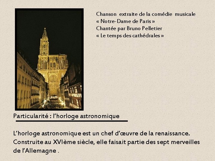 Chanson extraite de la comédie musicale « Notre-Dame de Paris » Chantée par Bruno