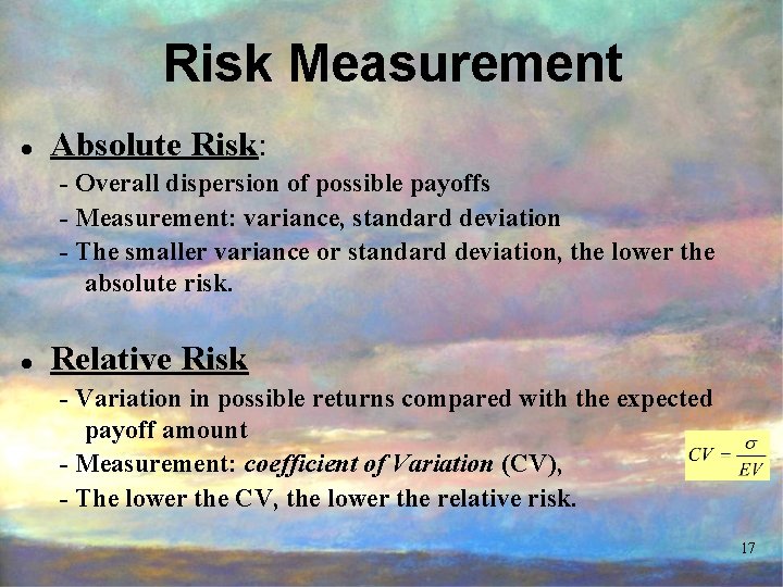 Risk Analysis 1 Topics Risk and Uncertainty General