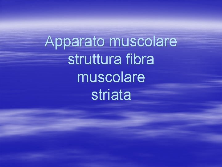 Apparato muscolare struttura fibra muscolare striata 