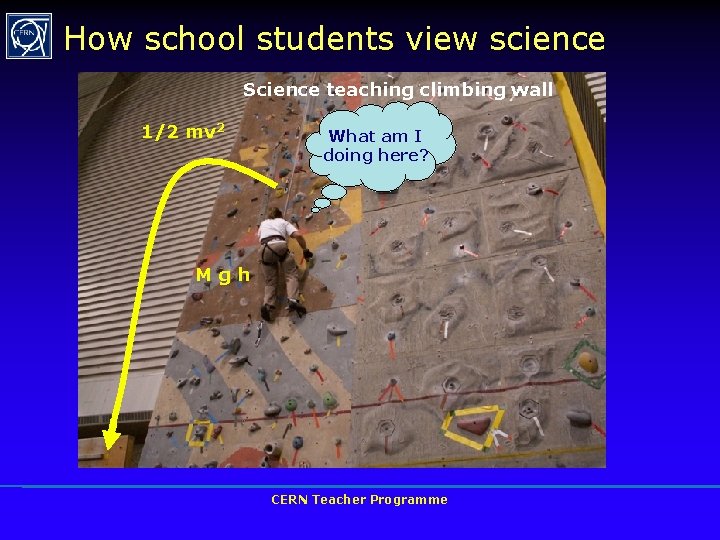 How school students view science Science teaching climbing wall 1/2 mv 2 What am