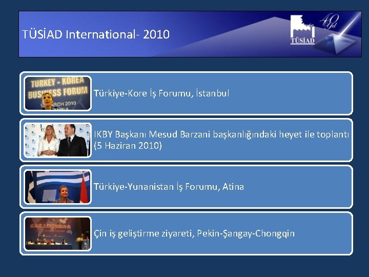 TÜSİAD International- 2010 Türkiye-Kore İş Forumu, İstanbul IKBY Başkanı Mesud Barzani başkanlığındaki heyet ile