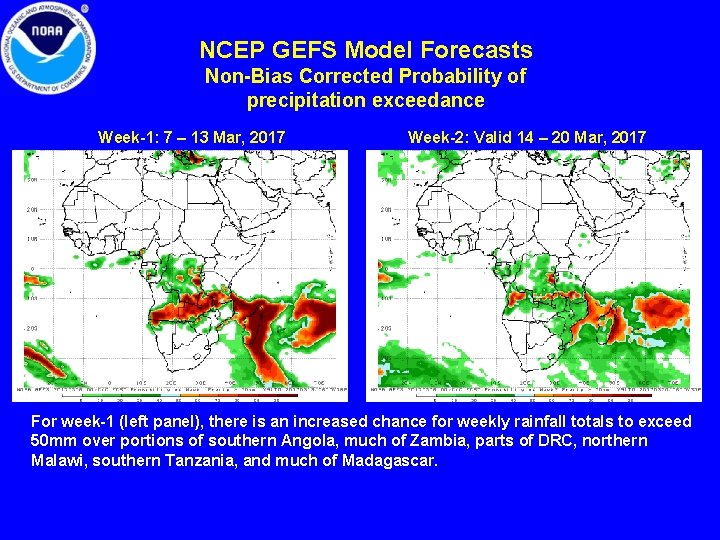 NCEP GEFS Model Forecasts Non-Bias Corrected Probability of precipitation exceedance Week-1: 7 – 13