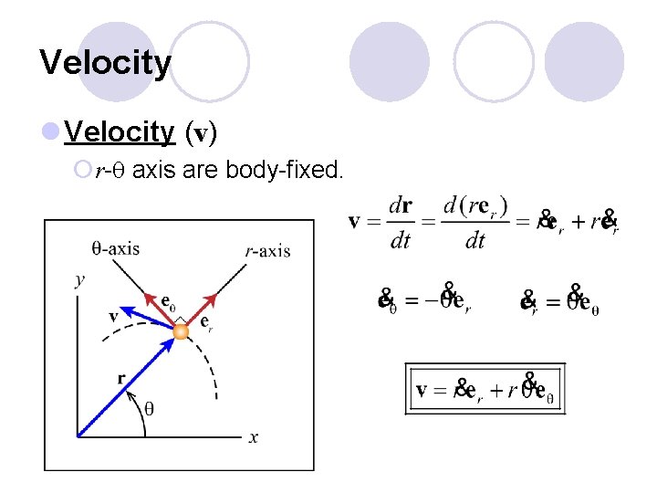 Velocity l Velocity (v) ¡r-q axis are body-fixed. 