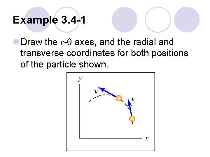 Example 3. 4 -1 l Draw the r-q axes, and the radial and transverse