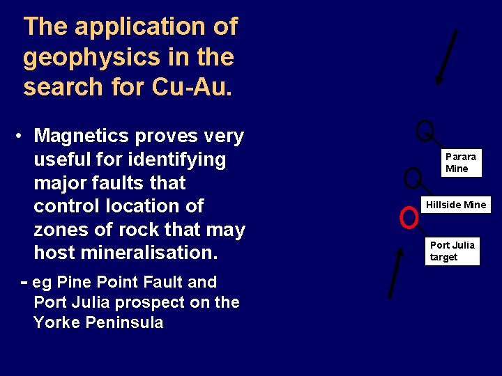 The application of geophysics in the search for Cu-Au. • Magnetics proves very useful