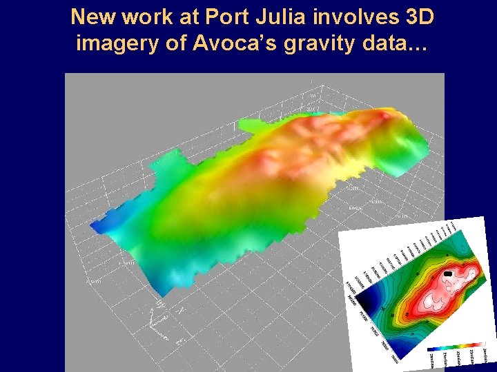 New work at Port Julia involves 3 D imagery of Avoca’s gravity data… MOORE