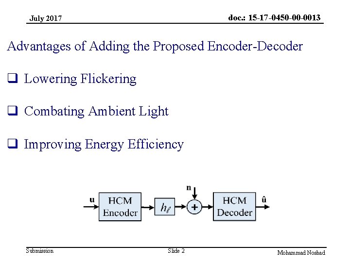 doc. : 15 -17 -0450 -00 -0013 July 2017 Advantages of Adding the Proposed