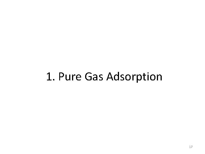 1. Pure Gas Adsorption 17 