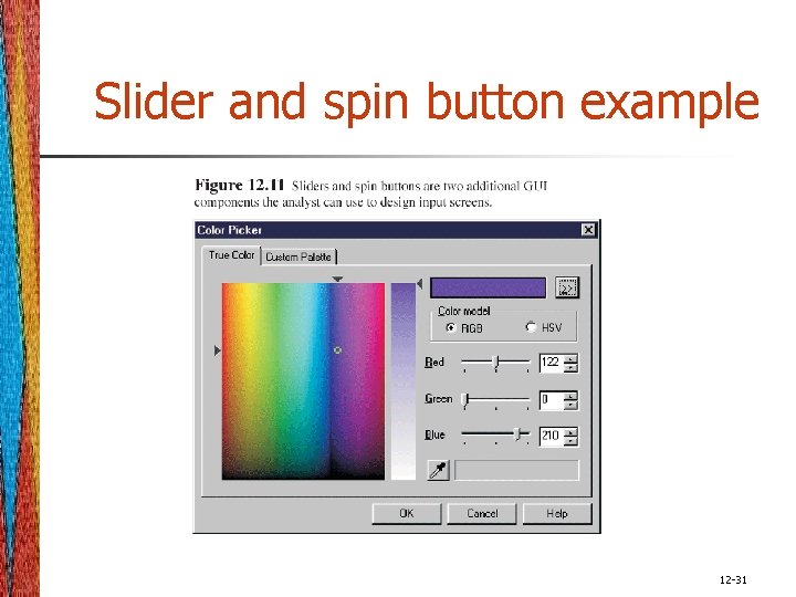 Slider and spin button example 12 -31 