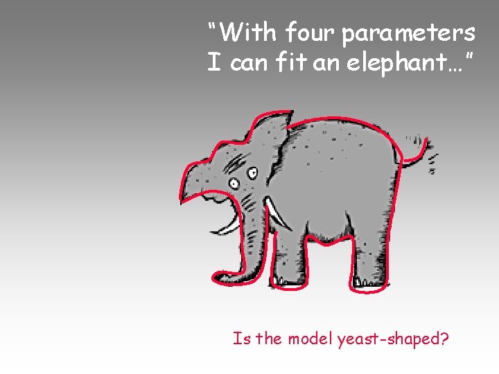 “With four parameters I can fit an elephant…” Is the model yeast-shaped? 