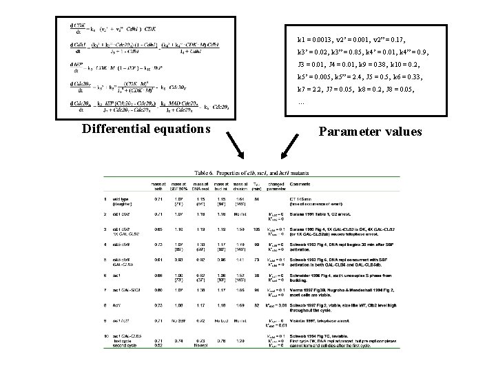 k 1 = 0. 0013, v 2’ = 0. 001, v 2” = 0.
