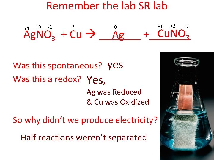 Remember the lab SR lab +1 +5 -2 0 0 +1 +5 -2 Cu.