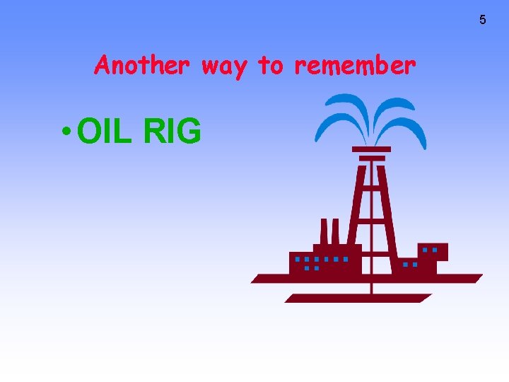 5 Another way to remember • OIL RIG 