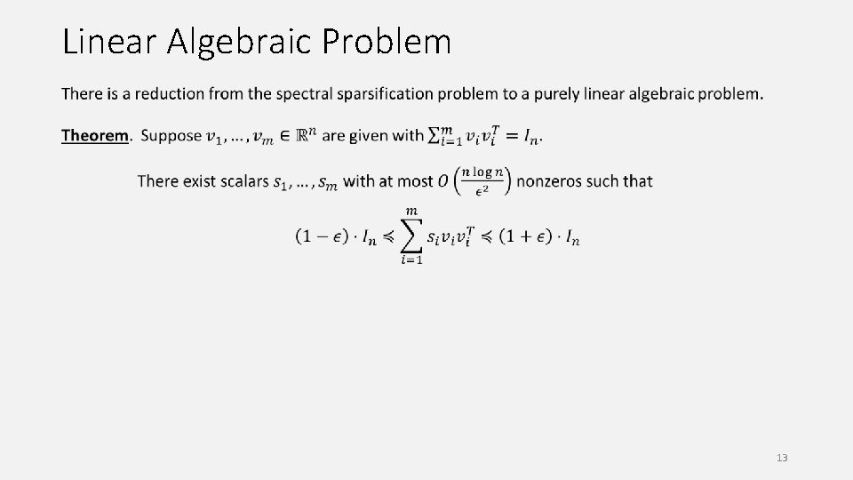 Linear Algebraic Problem 13 