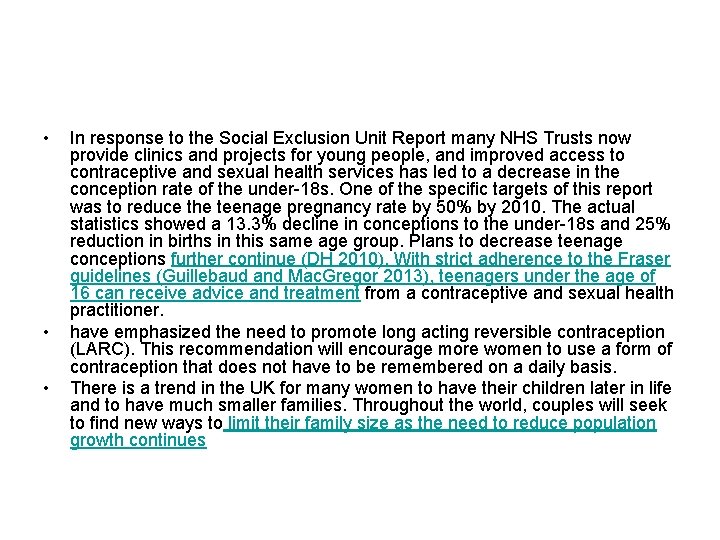  • • • In response to the Social Exclusion Unit Report many NHS