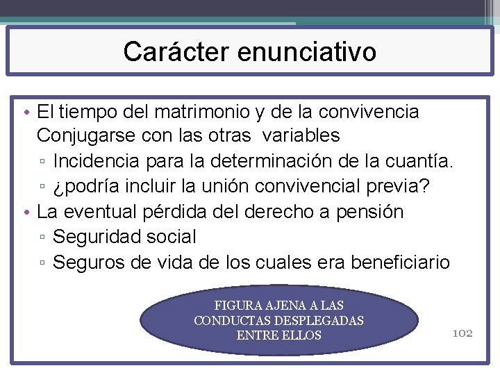 Carácter enunciativo • El tiempo del matrimonio y de la convivencia Conjugarse con las