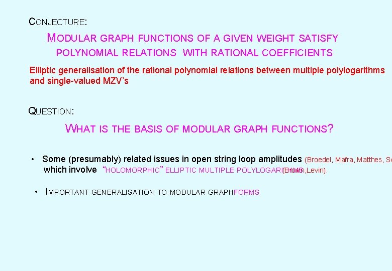 CONJECTURE: MODULAR GRAPH FUNCTIONS OF A GIVEN WEIGHT SATISFY POLYNOMIAL RELATIONS WITH RATIONAL COEFFICIENTS