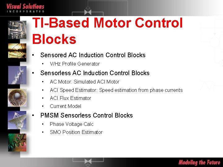 TI-Based Motor Control Blocks • Sensored AC Induction Control Blocks • V/Hz Profile Generator